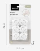 KikkaBoo Set 6 protectii priza pentru bebelusi si copii Alb compatibile cu prize standard