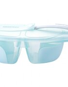 KikkaBoo Set castron compartimentat si lingurita Tasty Blue capac inclus capacitate 150120 ml
