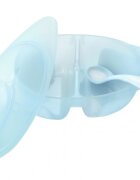 KikkaBoo Set castron compartimentat si lingurita Tasty Blue capac inclus capacitate 150120 ml