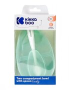 KikkaBoo Set Castron cu 2 compartimente si lingurita Tasty Mint