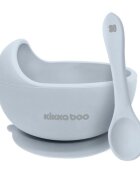 KikkaBoo Set castron si lingurita din silicon Yummy Blue