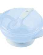 KikkaBoo Set castronel cu ventuza capac si lingurita Feedy Blue