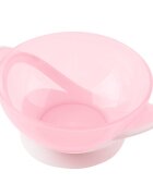 KikkaBoo Set castronel cu ventuza capac si lingurita Feedy Pink