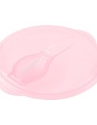 KikkaBoo Set castronel cu ventuza capac si lingurita Feedy Pink