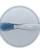 KikkaBoo Set castronel cu ventuza si lingurita cu senzor de temperatura Bluerecomandat pentru copii peste 4 lunicapacitate 250mlfara bpa