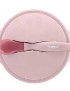 KikkaBoo Set castronel cu ventuza si lingurita cu senzor de temperatura Pinkrecomandat pentru copii peste 4 lunicapacitate 250mlfara bpa