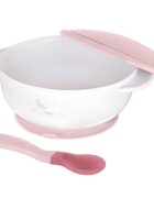 KikkaBoo Set castronel cu ventuza si lingurita cu senzor de temperatura Pinkrecomandat pentru copii peste 4 lunicapacitate 250mlfara bpa