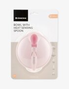 KikkaBoo Set castronel cu ventuza si lingurita cu senzor de temperatura Pinkrecomandat pentru copii peste 4 lunicapacitate 250mlfara bpa