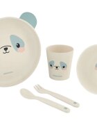 KikkaBoo Set de masa cu 5 piese Bamboo Panda Blue