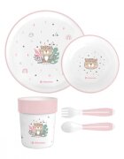 KikkaBoo Set de masa cu 5 piese Savanna Pink
