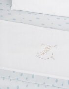 KikkaBoo Set lenjerie pentru patut copii cu 5piese Mini cot Little Fox compatibila cu saltea 80x50cmdin bumbaccearceafpernafata de pernapilotafata de pilota cu fermoar