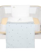 KikkaBoo Set lenjerie pentru patut copii cu 5piese Mini cot Stripy Friends compatibila cu saltea 80x50cmdin bumbaccearceafpernafata de pernapilotafata de pilota cu fermoar