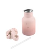 KikkaBoo Sticla din otel inoxidabil cu pai retractabil pentru copii Flora Blush capacitate 350ml fara BPA protectie anti-scurgere
