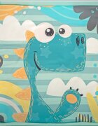KikkaBoo Tarc de joaca pentru copii Enjoy Mint Dino 2023 cu pliere compactausa mare de acces cu fermoarsaltea pliabila moaleinele si geanta pentru transport incluse