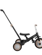 KikkaBoo Tricicleta pentru copii Flip Black multifunctionala transformabila 5 in 1 cu scaun reglabil bara de protectie detasabila potrivita de la 1 an la 5 ani