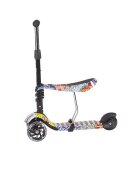 KikkaBoo Trotineta evolutiva Scooter 3 in 1 Ride and Skate Scretch cu roti luminoaseghidon si scaun reglabilerulmenti ABEC-7recomandata de la 18 luni
