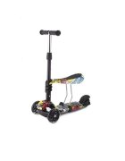 KikkaBoo Trotineta evolutiva Scooter 3 in 1 Ride and Skate Train cu roti luminoaseghidon si scaun reglabilerulmenti ABEC-7recomandata de la 18 luni
