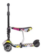 KikkaBoo Trotineta evolutiva Scooter 3 in 1 Ride and Skate Train cu roti luminoaseghidon si scaun reglabilerulmenti ABEC-7recomandata de la 18 luni