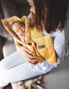 Kinder Hop Paturica Soft Touch cu doua fete catifea si bumbac 50x70 cm Mustard
