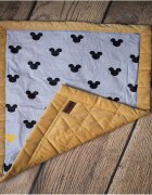 Kinder Hop Paturica Soft Touch cu doua fete catifea si bumbac 50x70 cm Mustard