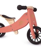 Kinderfeets Tricicleta copii fara pedale transformabila Tiny Tot Coral 12 luni+ inaltimea scaunului reglabila de la 21.5 pana la 28 cm bambus 100
