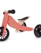 Kinderfeets Tricicleta copii fara pedale transformabila Tiny Tot Coral 12 luni+ inaltimea scaunului reglabila de la 21.5 pana la 28 cm bambus 100