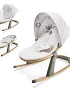 KINDERKRAFT Balansoar pentru copii cu jucarii Elsu pana la 9 kg spatar reglabil in 3 pozitii cadru de aluminiu plasa pentru tantari