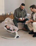 KINDERKRAFT Baloansoar electric pentru copii Tulsy Beige cu telecomanda reglare spatar plasa de tantari jucarii functii Bluetooth si USB