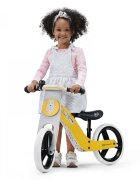 KINDERKRAFT Bicicleta de echilibru din lemn Uniq Honey cu scaun moale reglabil roti din spuma EVA maner pentru transport pana la 35 kg