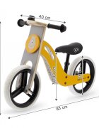 KINDERKRAFT Bicicleta de echilibru din lemn Uniq Honey cu scaun moale reglabil roti din spuma EVA maner pentru transport pana la 35 kg