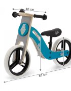 KINDERKRAFT Bicicleta de echilibru din lemn Uniq Turqouise cu scaun moale reglabil roti din spuma EVA maner pentru transport pana la 35 kg