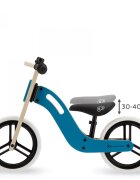 KINDERKRAFT Bicicleta de echilibru din lemn Uniq Turqouise cu scaun moale reglabil roti din spuma EVA maner pentru transport pana la 35 kg