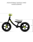 KINDERKRAFT Bicicleta pentru copii copii 2Way Next Offroad Black scaun reglabil de la 32-41 cm roti spuma EVA ghidon reglabil pentru copii de la 2 ani pana la 35 kg unghi de viraj limitat