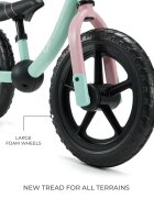 KINDERKRAFT Bicicleta pentru copii copii 2Way Next Offroad Candy Mint scaun reglabil de la 32-41 cm roti spuma EVA ghidon reglabil pentru copii de la 2 ani pana la 35 kg unghi de viraj limitat