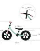 KINDERKRAFT Bicicleta pentru copii copii 2Way Next Offroad Candy Mint scaun reglabil de la 32-41 cm roti spuma EVA ghidon reglabil pentru copii de la 2 ani pana la 35 kg unghi de viraj limitat