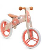 KINDERKRAFT Bicicleta pentru copii Runner Coral din lemn roti 12 inch din spuma EVA greutate admisa 35 kg