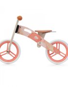 KINDERKRAFT Bicicleta pentru copii Runner Coral din lemn roti 12 inch din spuma EVA greutate admisa 35 kg