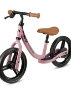 KINDERKRAFT Bicicleta pentru copii Space Dark Pink fara pedale cu suport picioare frana de mana greutate admisa 35 kg