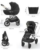 KINDERKRAFT Carucior 2 in 1 pentru copii Prime 3 Black suspensii suport reglabil pentru picioare greutate admisa 22 kg