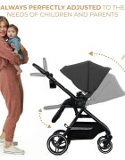 KINDERKRAFT Carucior pentru copii 3 in 1 Yoxi Moonlight Grey 0-22 kg cadru din aluminiu accesorii incluse
