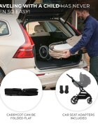 KINDERKRAFT Carucior pentru copii 3 in 1 Yoxi Pure Black 0-22 kg cadru din aluminiu accesorii incluse