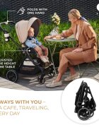 KINDERKRAFT Carucior pentru copii 3 in 1 Yoxi Pure Black 0-22 kg cadru din aluminiu accesorii incluse