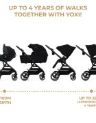 KINDERKRAFT Carucior pentru copii 3 in 1 Yoxi Pure Black 0-22 kg cadru din aluminiu accesorii incluse