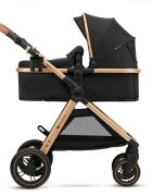 KINDERKRAFT Carucior pentru copii Esme Pure Black 3 in 1 reversibil cu spatar si maner reglabil suportul pentru pahar husa pentru picioare husa de ploaie geanta