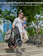 KINDERKRAFT Carucior pentru copii Esme Pure Black 3 in 1 reversibil cu spatar si maner reglabil suportul pentru pahar husa pentru picioare husa de ploaie geanta