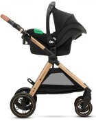 KINDERKRAFT Carucior pentru copii Esme Pure Black 3 in 1 reversibil cu spatar si maner reglabil suportul pentru pahar husa pentru picioare husa de ploaie geanta
