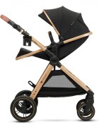 KINDERKRAFT Carucior pentru copii Esme Pure Black 3 in 1 reversibil cu spatar si maner reglabil suportul pentru pahar husa pentru picioare husa de ploaie geanta