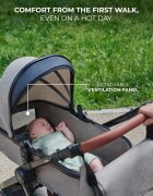 KINDERKRAFT Carucior pentru copii Esme Pure Black 3 in 1 reversibil cu spatar si maner reglabil suportul pentru pahar husa pentru picioare husa de ploaie geanta