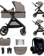 KINDERKRAFT Carucior pentru copii Esme Sand Beige 3 in 1 reversibil cu spatar si maner reglabil suportul pentru pahar husa pentru picioare husa de ploaie geanta