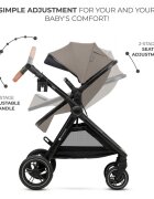 KINDERKRAFT Carucior pentru copii Esme Sand Beige 3 in 1 reversibil cu spatar si maner reglabil suportul pentru pahar husa pentru picioare husa de ploaie geanta